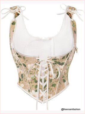 Underbust Corset Top with Lace Up Front - Vintage Bustier for Tops